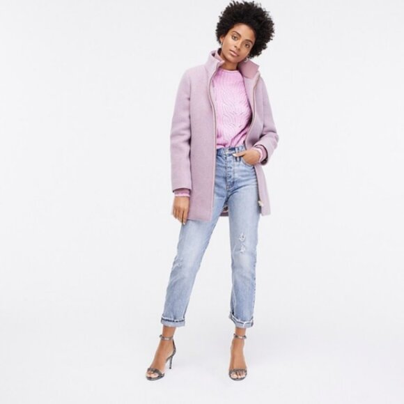 J. Crew Lodge coat in Italian stadium-cloth wool Heather Cotton Candy